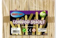 Lollipop Sticks Jumbo Natural 200 pce