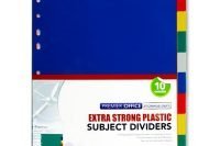 A4 Subject Dividers  10 pce Extra Strong Plastic
