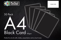A4 Card Black 160gsm 50 Sheets