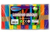 Lollipop Sticks Coloured 200 pce
