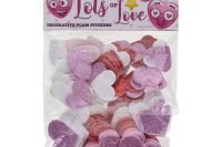 Glitter Foam Stickers Hearts 84p