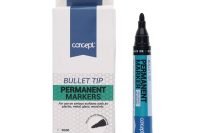 Concept Permanent Markers Bullet Tip Black 3 pce